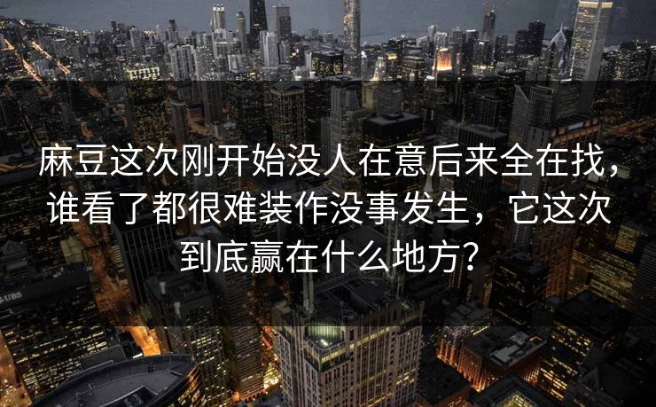 麻豆这次刚开始没人在意后来全在找，谁看了都很难装作没事发生，它这次到底赢在什么地方？
