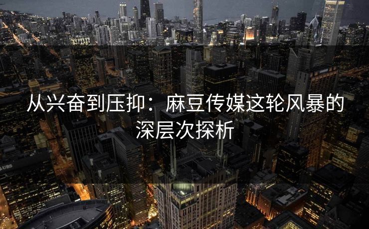 从兴奋到压抑：麻豆传媒这轮风暴的深层次探析