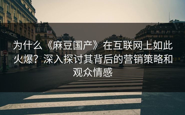 为什么《麻豆国产》在互联网上如此火爆？深入探讨其背后的营销策略和观众情感
